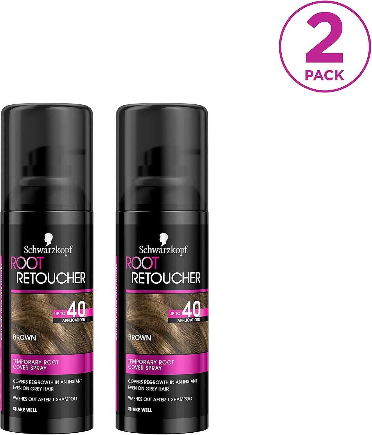 Schwarzkopf Root Retoucher, Instant Temporary Hair Dye Spray for Brunette Regrowth Brown Duo Box, 240 ml (Pack of 1) - Image 3
