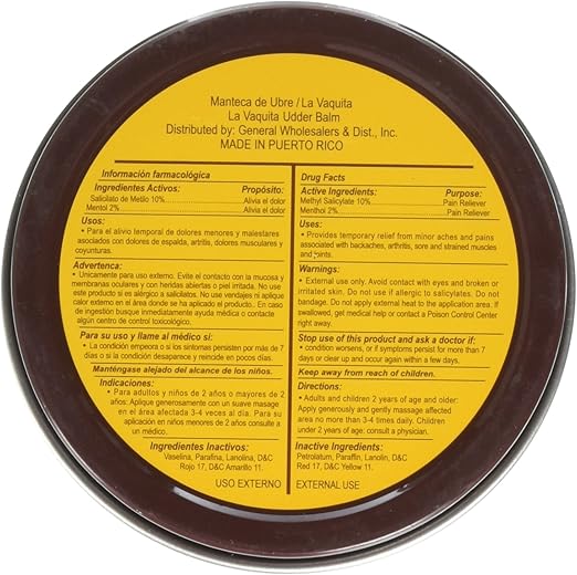 Amazon Com Manteca De Ubre La Vaquita 3 17 Oz Topical Analgesic Health Personal Care Amazon Com Manteca De Ubre La Vaquita 3 17 Oz Topical Analgesic Health Personal Care
