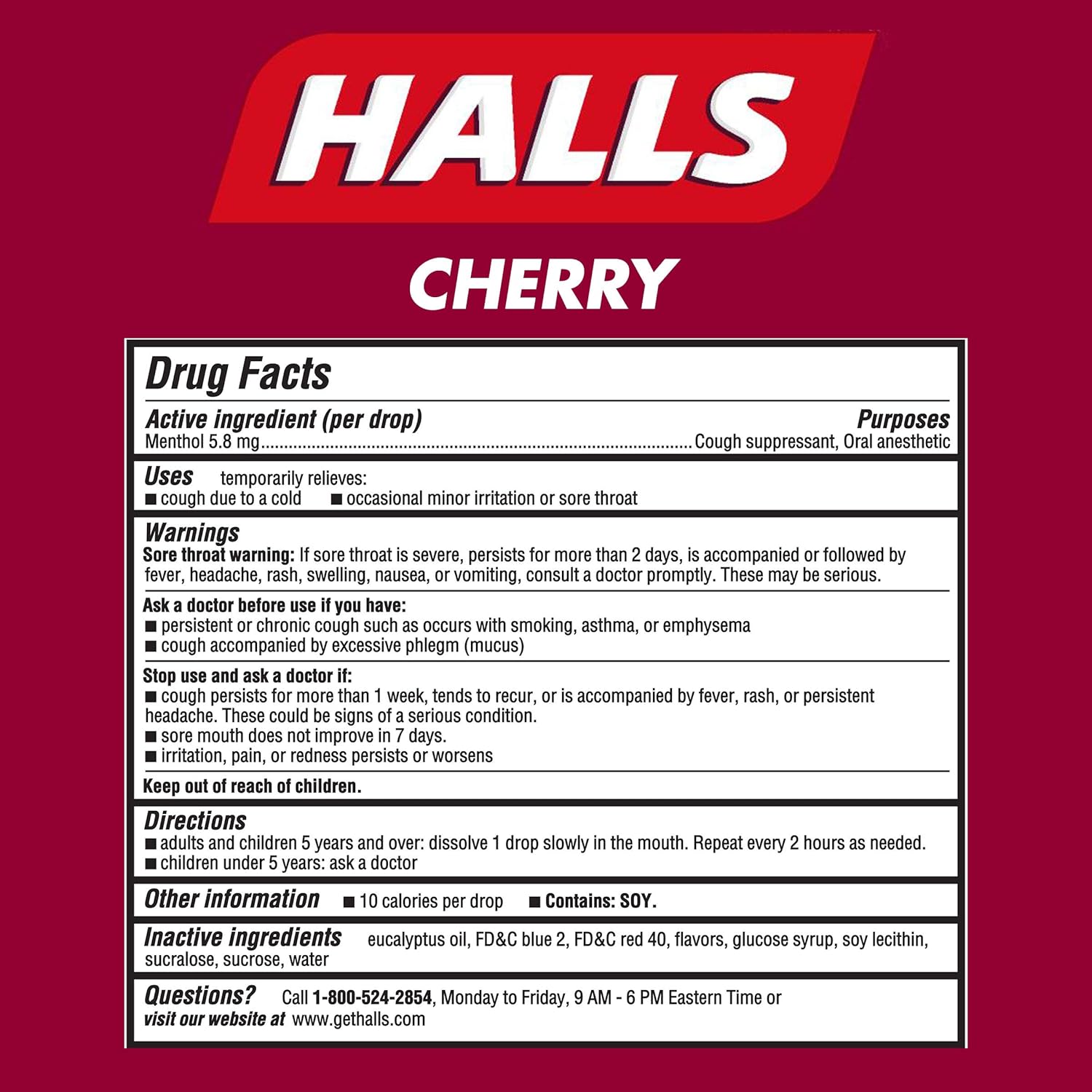 Amazon Com Halls Relief Cherry Cough Drops 80 Drops Prime Pantry