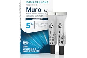 Muro 128 Ointment, Temporary Relief of Corneal Edema, Eye Care, Sodium Chloride Hypertonicity Ophthalmic 5% Ointment , 0.25 Oz (Pack of 2)