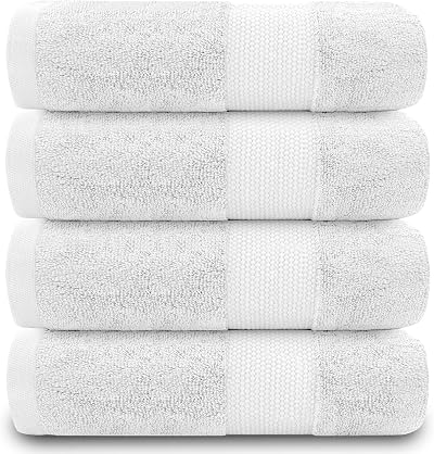 GC GAVENO CAVAILIA Fade Resistant Towels Set 700 GSM 100% Cotton White 4 Pack