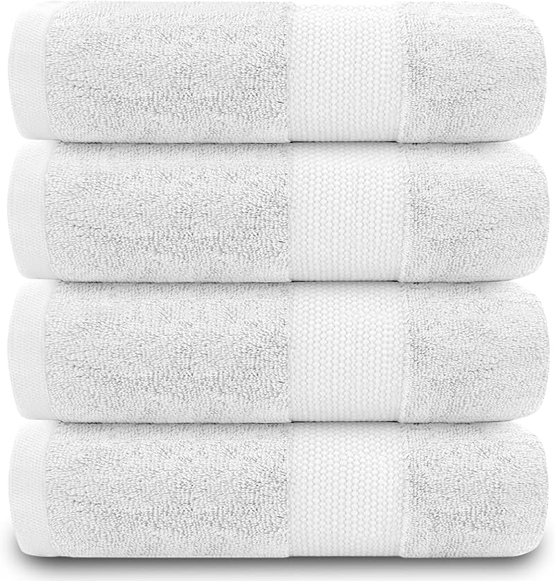 GC GAVENO CAVAILIA Fade Resistant Towels Set 700 GSM 100% Cotton White 4 Pack