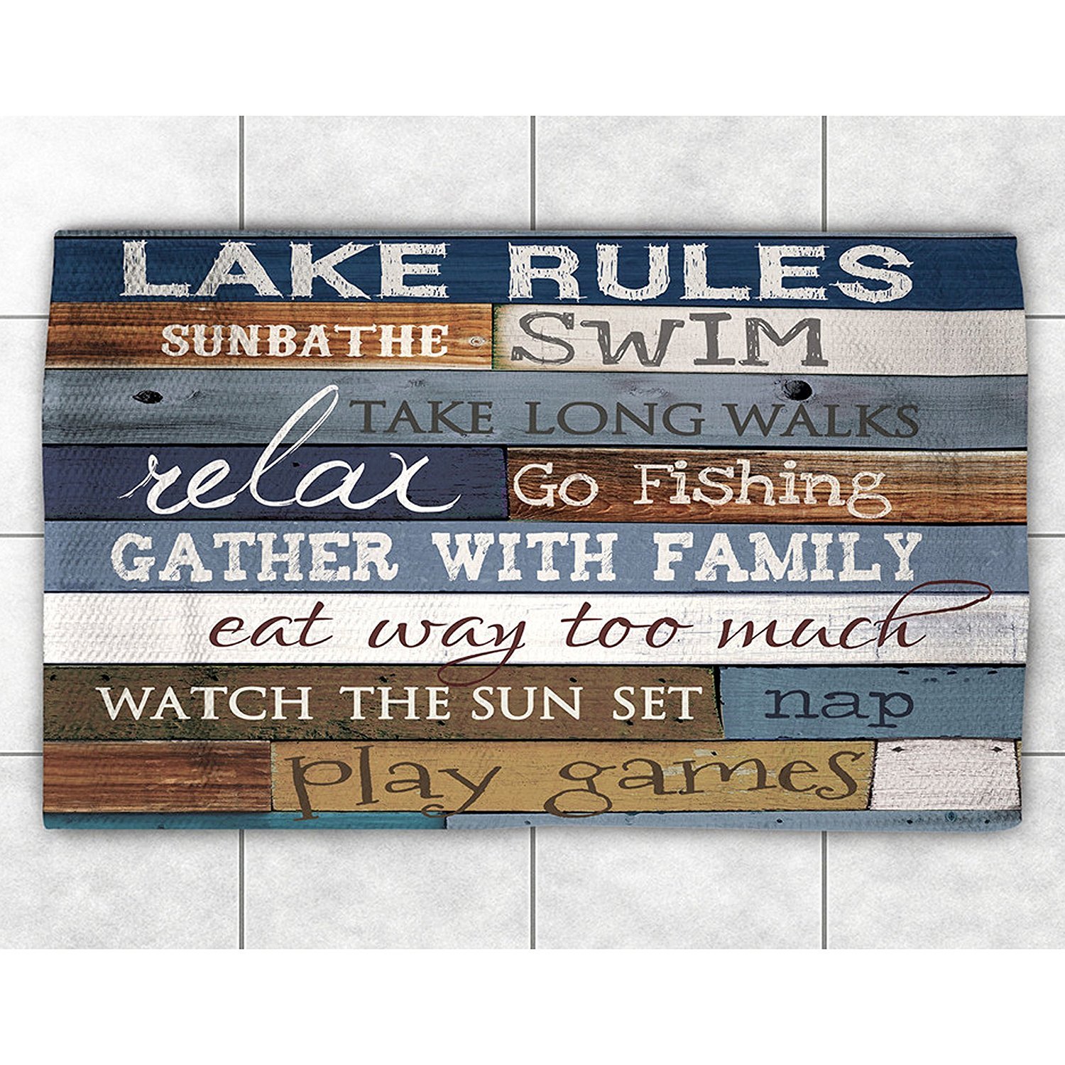 Amazon Com 4 X 6 Blue Brown Lake Rules Cabin Area Rug