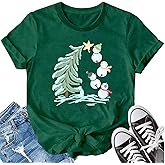 LBP Christmas Shirts for Women Christmas Snowman Tree T-Shirts Xmas Holiday Tops