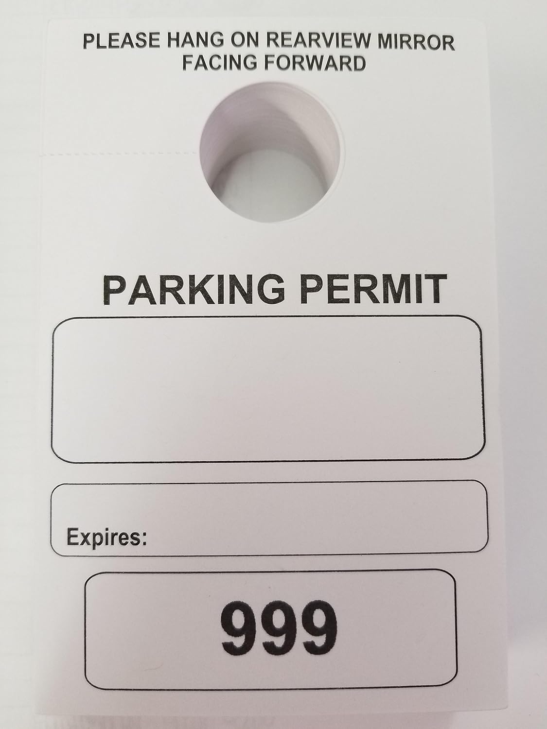 Parking Permit Hang Tags, 3 1/8 X 4 3/4, Numbered 0500