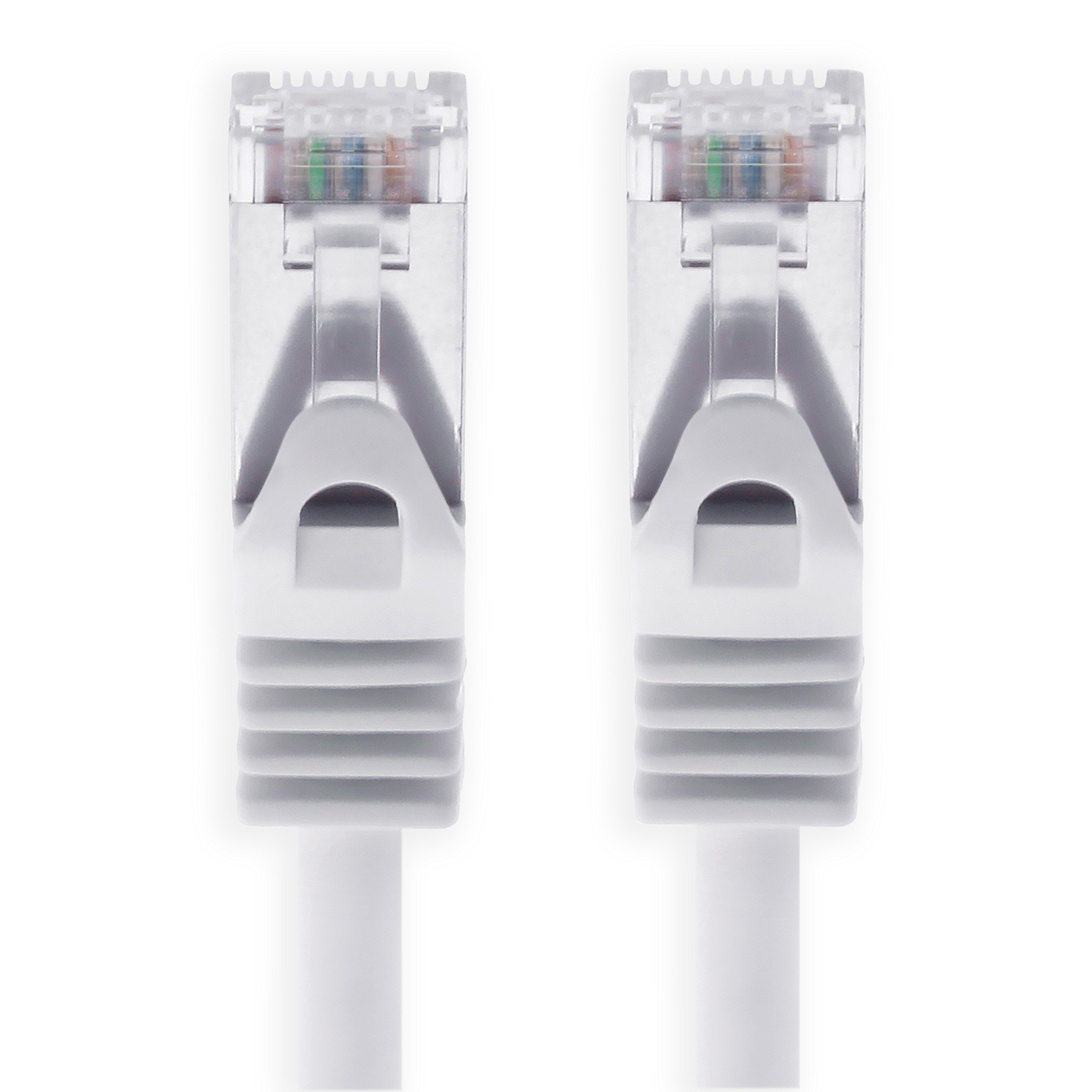 1aTTack.de 15m - white - 1 piece Cat7 network cable SFTP patch cable Lankabel raw cable 10GB/s - 500 MHz assembled with 2 RJ45 plugs Cat 6a