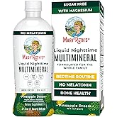 MaryRuth Organics Liquid Nighttime Multimineral | NO Melatonin | Magnesium Citrate | Calcium | Zinc | Vitamin D3| Available in 4 Flavors | Vegan | Sugar Free | Gluten Free | 32 Oz