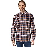 U.S. Polo Assn. Long Sleeve Slim Fit Oxford Plaid Woven Shirt Classic Navy SM