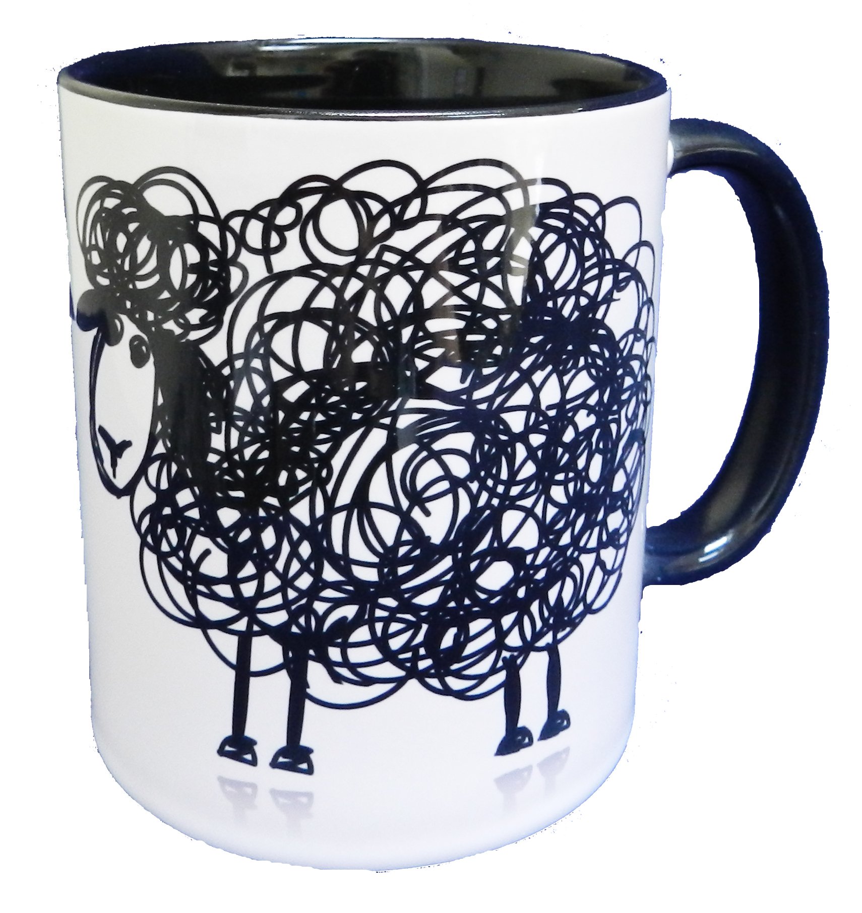 Half a Donkey The Black Sheep Ceramic Mug with Glazed Black Inner and Black Handle 310ml (11oz)