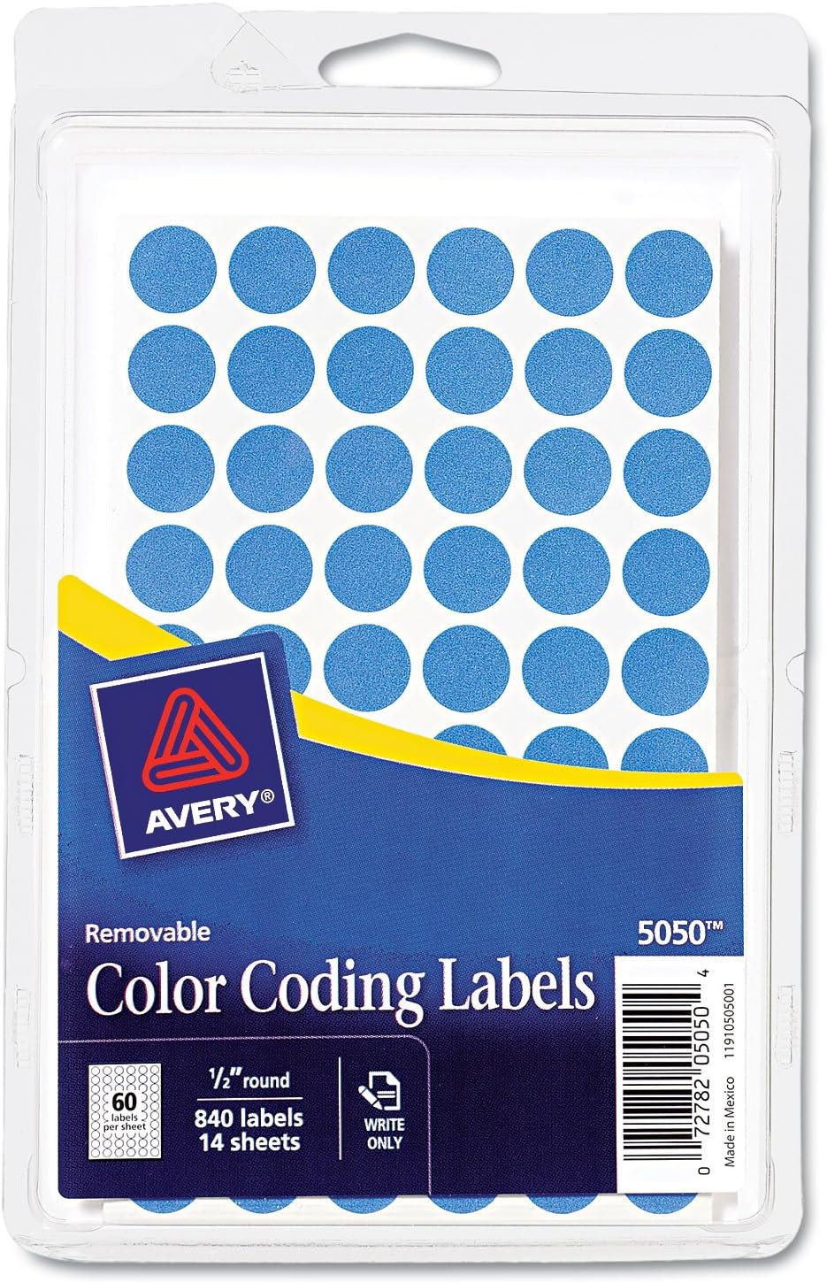 Avery Round Color Coding Labels, Removeable, 4 x 6 Inch