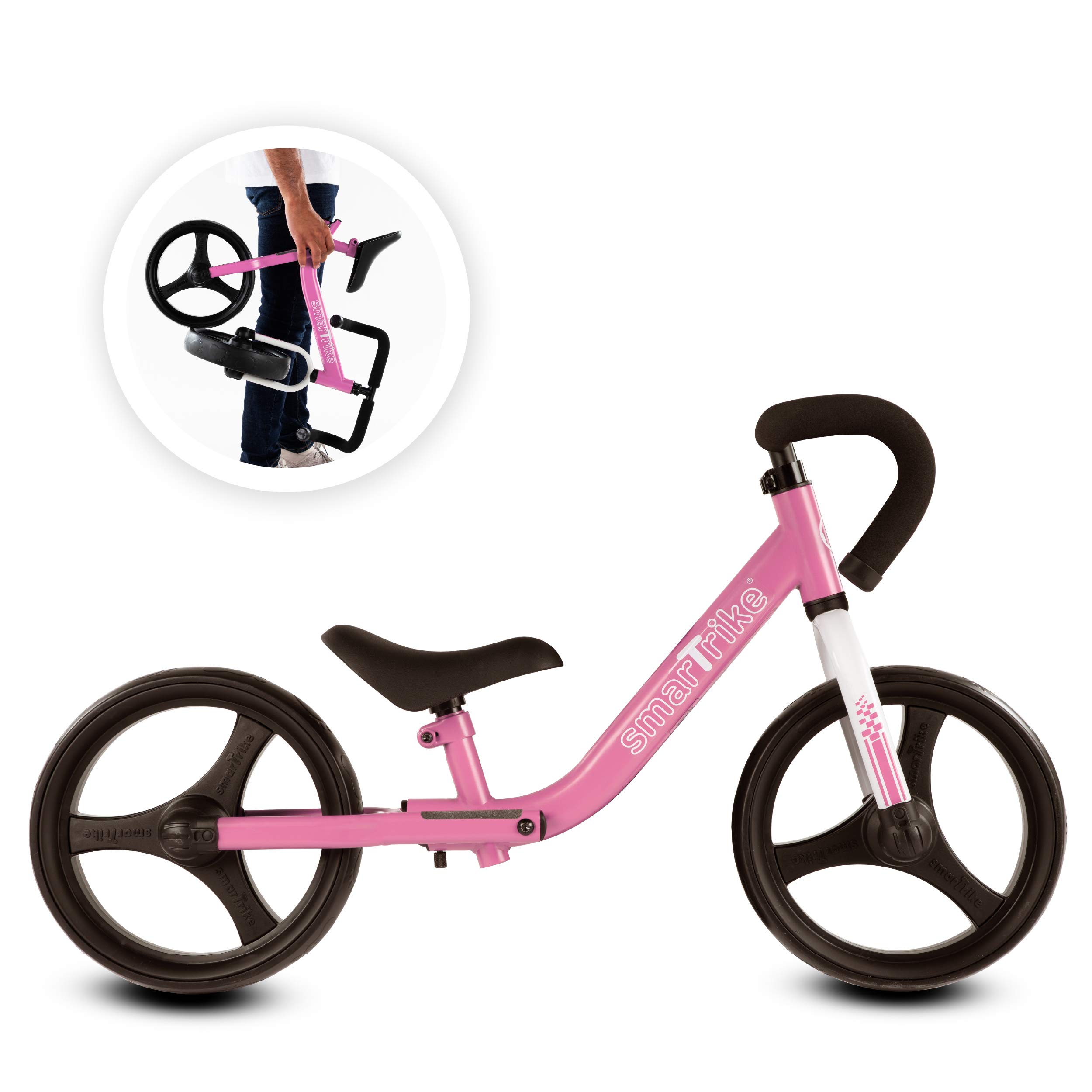 smarTrike Balance Bike for 1, 2, 3, 4, and 5 Year Old Boys & Girls - Folding Kids Balancing Bike - Adjustable Bicycle for Toddlers - 10 inch Puncture Free Wheel [Protective Gear Included]