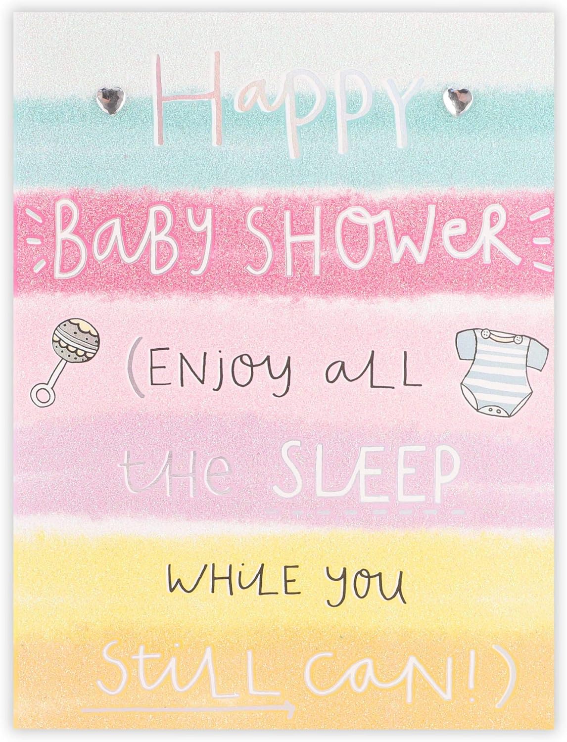 Clintons Humour Text On Rainbow Baby Shower Card 149x195mm 1168194