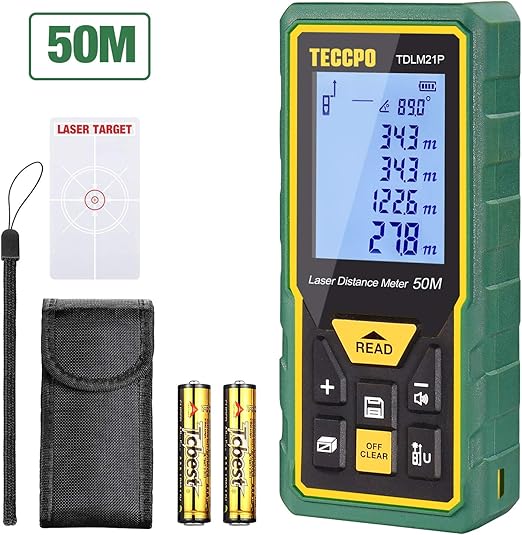 Telémetro Láser 50m, TECCPO Medidor Lá