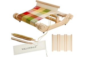 WILLOWDALE 12 Inches Rigid Heddle Loom, Weaving Loom Kit with Shed Stick, Wooden Multi-Craft Weaving Loom for Adults, Threads Warping Frame with Pegs and Yarn Stand, Frame Loom for Beginner
