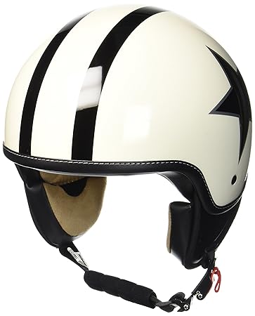SOXON SP-301-STAR Creme Motorrad-Helm Roller-Helm Jet-Helm Bobber Scooter-Helm Pilot Cruiser Vintage Mofa Chopper Helmet Bike