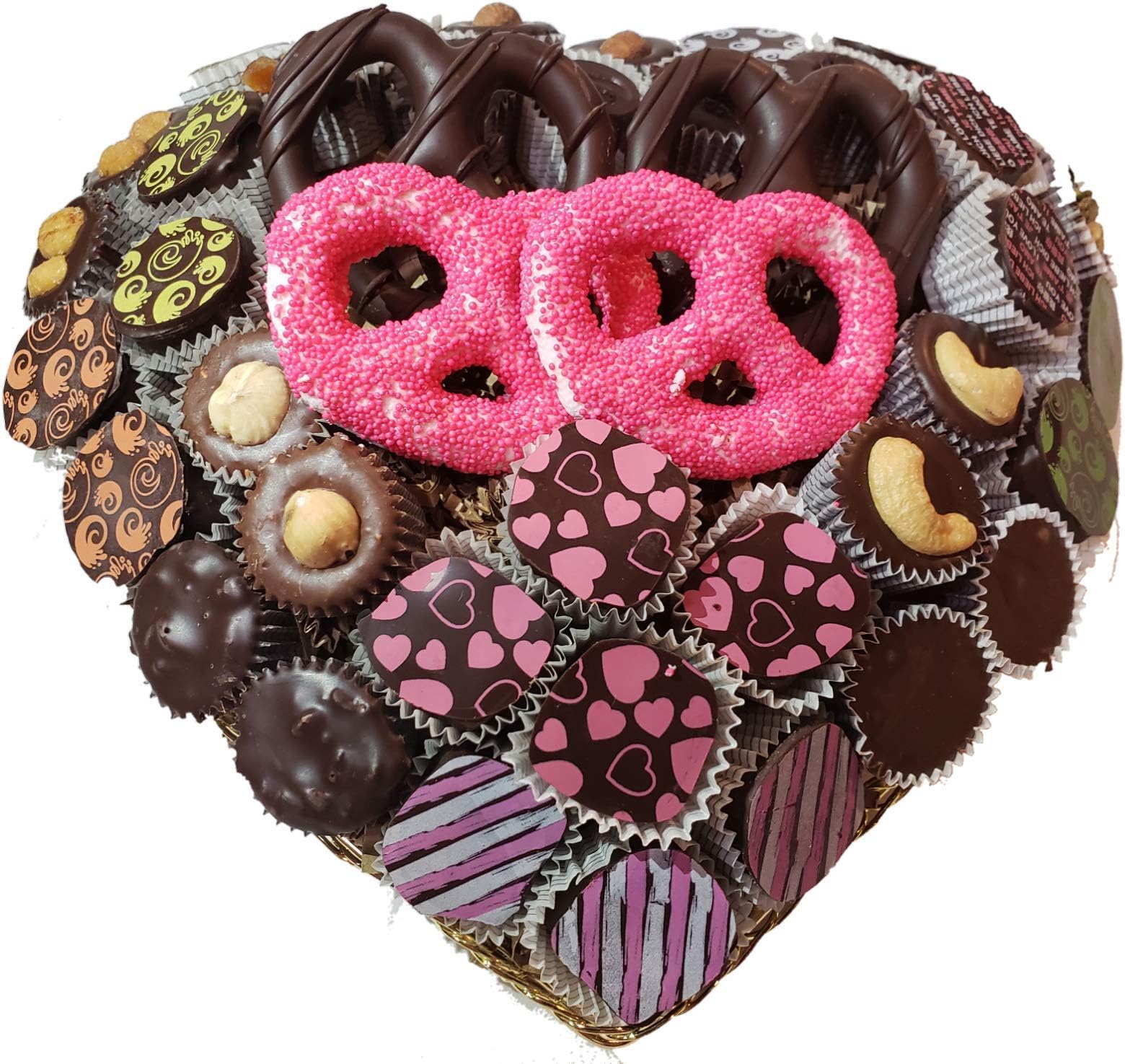 Vegan Chocolate Heart Gift Basket, Dark