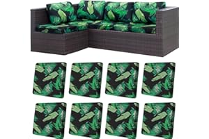 BIETYONE 8Pcs Stretch Patio Cushion Covers Outdoor Cushion Covers,for Outdoor Couch Cushion Covers Replacement,Outdoor Sofa Covers Patio Slipcovers Couch Cover,Washable Furniture Cover (Summer, Cover Only)