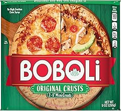 (Twin Pack) Boboli 8" Original Mini Pizza Crusts, 2 individual packs, (4.5 oz each), Ready-made Plain Cooked Pizza Dough, 9 o