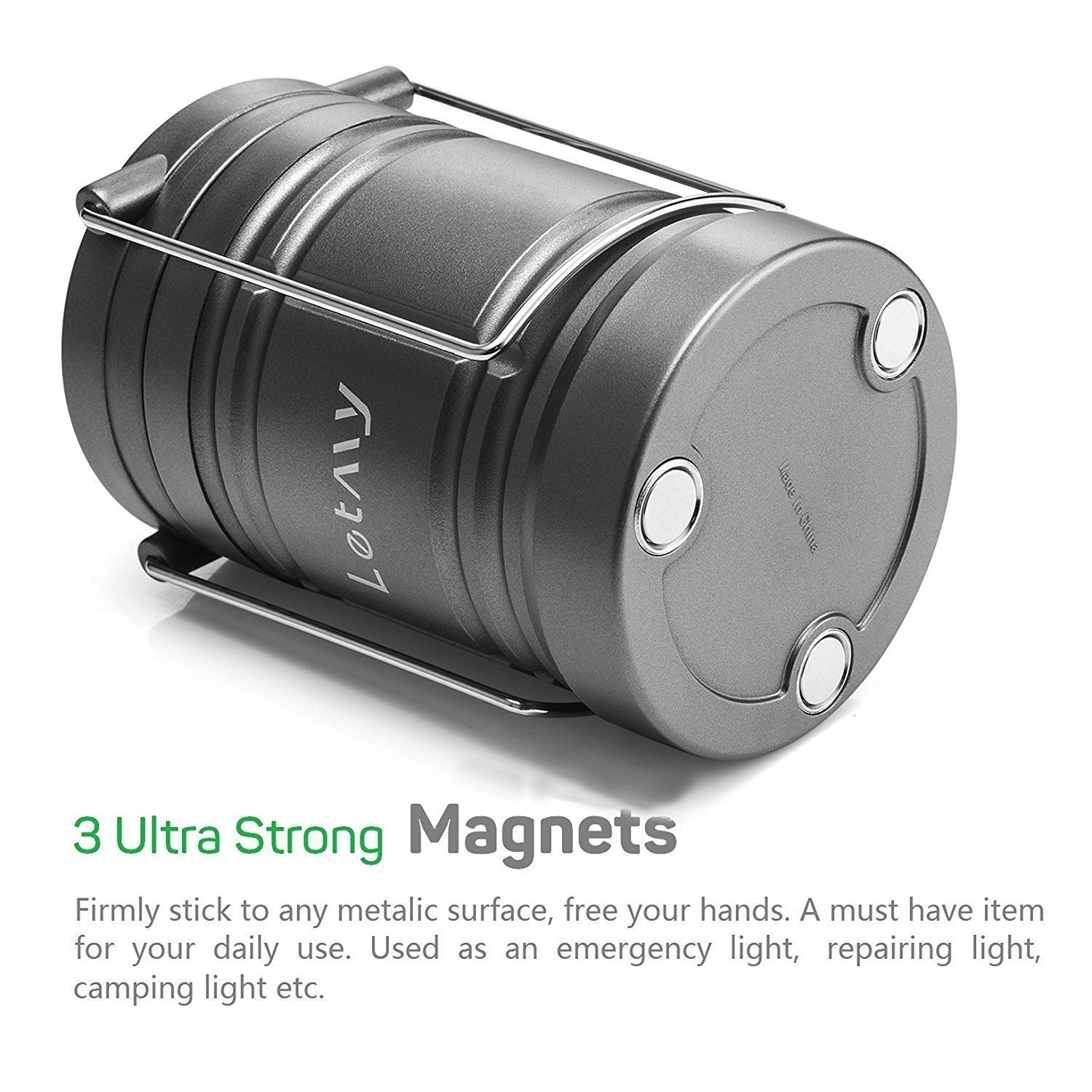 2 Pack Camping Lantern with 6 AA Batteries - Magnetic Base - NEW COB LED Technology Emits 500 Lumens- Collapsible, Waterproof, Shockproof LED Lantern with Detachable Handles by Letmy