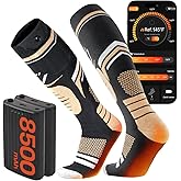 SURGOAL Merino Wool Heated Socks, 15-Hour Runtime & 145°F Heating, 8500mAh Rechargeable Electric Battery Operated Ski Socks with APP-Controlled for Men Women, Hunting, Camping, Winter
