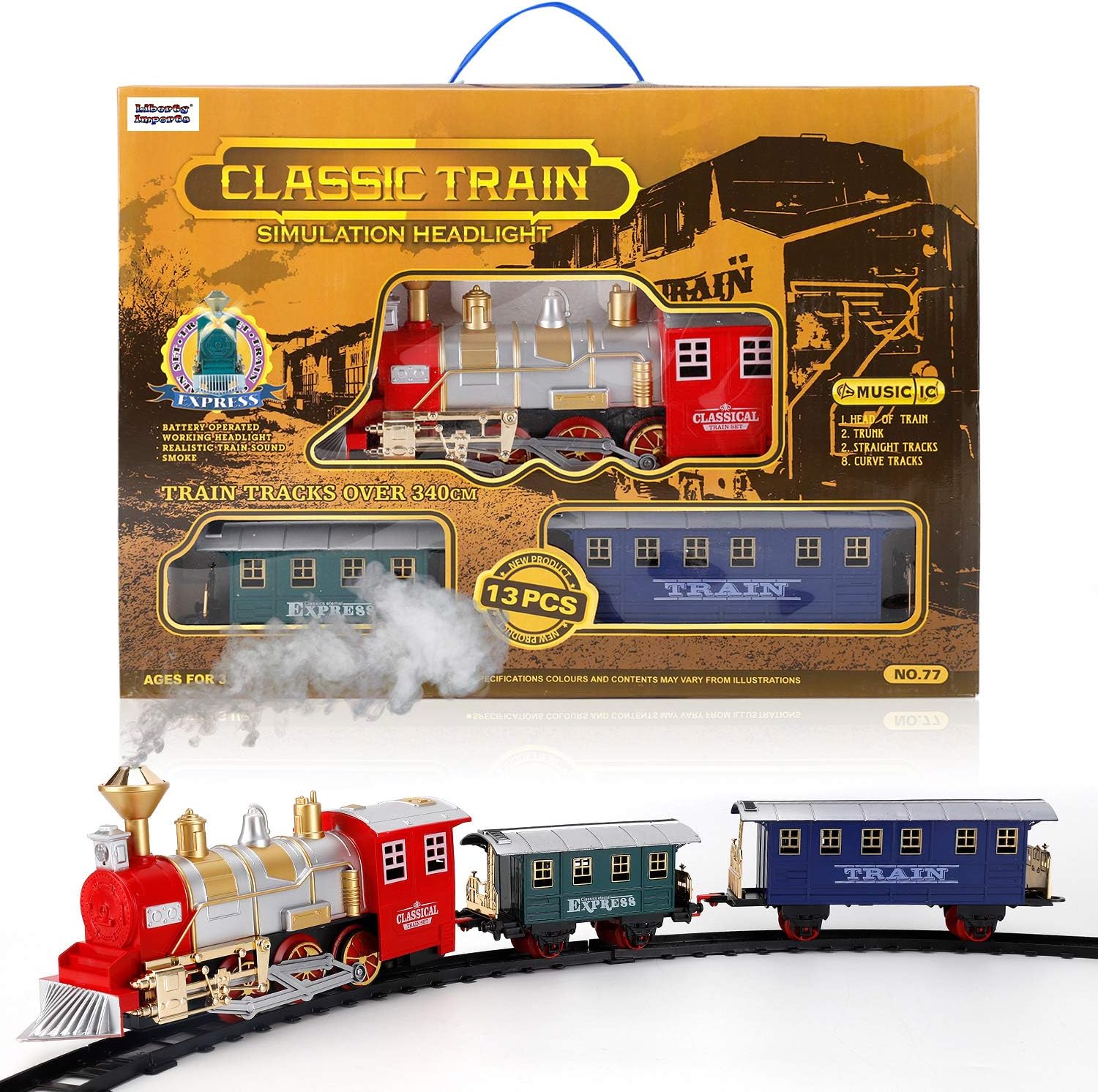 classic train set with real smoke
