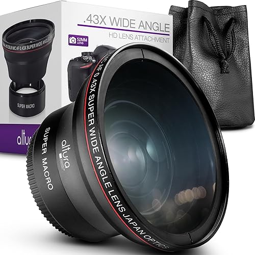Altura Photo 52MM Professional HD Wide Angle Lens (w/Macro Portion)  for Nikon D7100 D7000 D5500 D5300 D5200 D5100 D3300 D3200 D3100 D3000 DSLR 