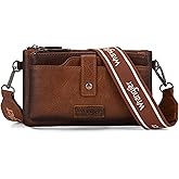 Wrangler Crossbody Wallet Purses Multi-function Card Holder Small Purse with Double Zipper