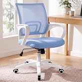 NEO CHAIR Office Computer Chair Ergonomic Mid-Back Mesh Desk Chair, SkyBlue | Breathable Mesh Back with Lumbar Support, Height Adjustment, Smooth Rolling Casters for Home Office, Study or Gaming Setup
