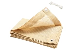 LINWIN 90% Shade Cloth for Plants 3.3 Ft × 3.3 Ft Greenhouse Shade Cloth for Protect Vegetable Plants Fruits Flowers Crops - Beige