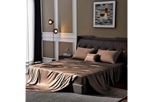 Whitney Home Textile Queen Size Sheet Set - Rayon Derived from Bamboo, Luxury Cooling Bed Sheets, 16" Extra Deep Pocket, Soft & Breathable Hotel Bedding Sheets and Pillowcases Sets