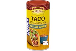 Old El Paso Taco Seasoning, 25% Less Sodium, Large Size, 6.25 oz