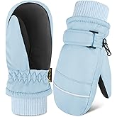 Wenouy Toddler Mittens Kids Snow Ski Mitten Baby Fleece Warm Waterproof Windproof Gloves for Boys Girls