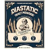 Flourish Millworks Diastatic Malt Powder 24oz. - Premium Baking Enhancer & Dough Improver - The Baker's Best-Kept Secret for