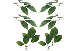 6 Pcs Betta Leaf Hammock with Suction Cups, Realistic Plastic Leaf Fish Tank Decor Aquarium Plants Beta Resting Spot Accessor