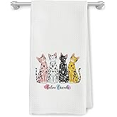 JMICPTUB Cute Spot Cat Kitchen Towels, Gifts for Cat Lovers Dish Tea Towels, Cats Lady Mom Dad Owner Gifts, Feline Friends Decorative Hand Towel for Kitchen Bathroom, 16x24 Inch