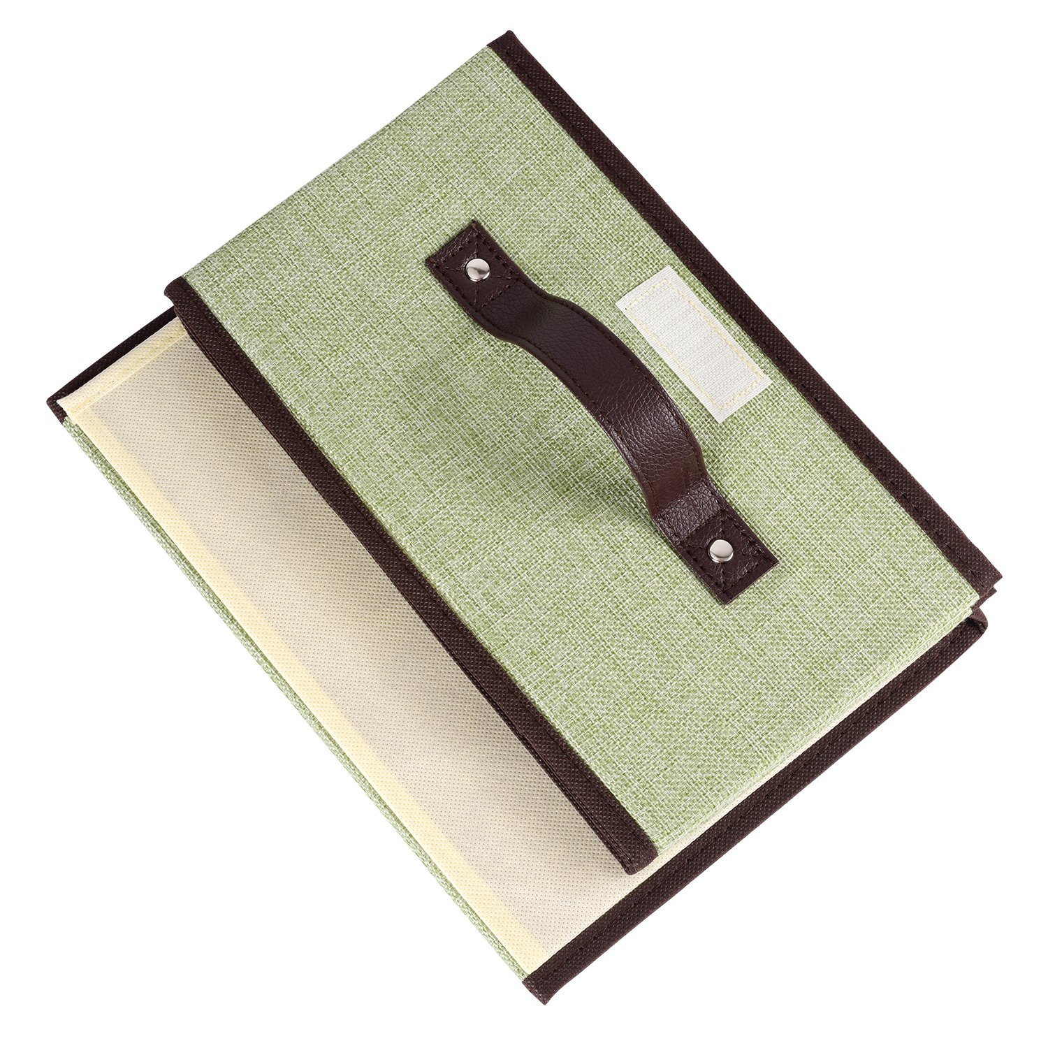 senbowe Storage Bins, Set [3-Size] Foldable Storage Cubes Box Lids Handles, Collapsible Storage Basket Containers Organizer Linen Fabric Home, Office, Nursery, Closet, Bedroom