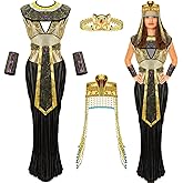 JenPen Egyptian Costume Women Queen Golden and Headband Snake Beaded Headpiece, Women's Egyptian Costume Accessories for Halloween Cosplay