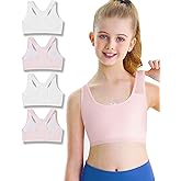 ZIAUGB Training Bras for Girls 8-10 Seamless First Girls Bras 10-12 Years Old Racerback Sports Bras Ultra Breathable Comfort