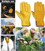 SAWANS Leather Work Gloves 2 Pairs Heavy Duty Garden Thorn Proof XL view 2