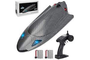 YIDJOFJ RC Boat 40+MPH, Brushless Remote Control Boat for Adults Kids Enthusiasts, Speed King Racing Boat for Salt Water, Lake, River, Fishing with Self-Righting, LED Light, Low Battery Alarm