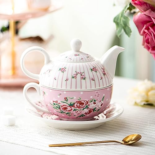 MALACASA Tea for One Set, Teapot 11 Ounce and Cup Ounce and