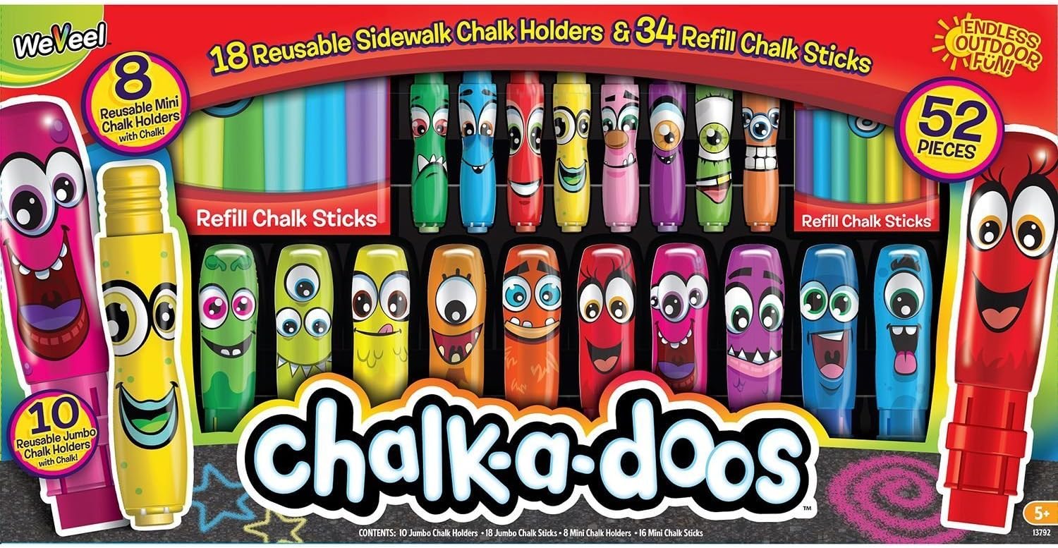 Weevil Chalk A Doos Side walk Chalk w/ Chalk Holder 52Pc Monsters