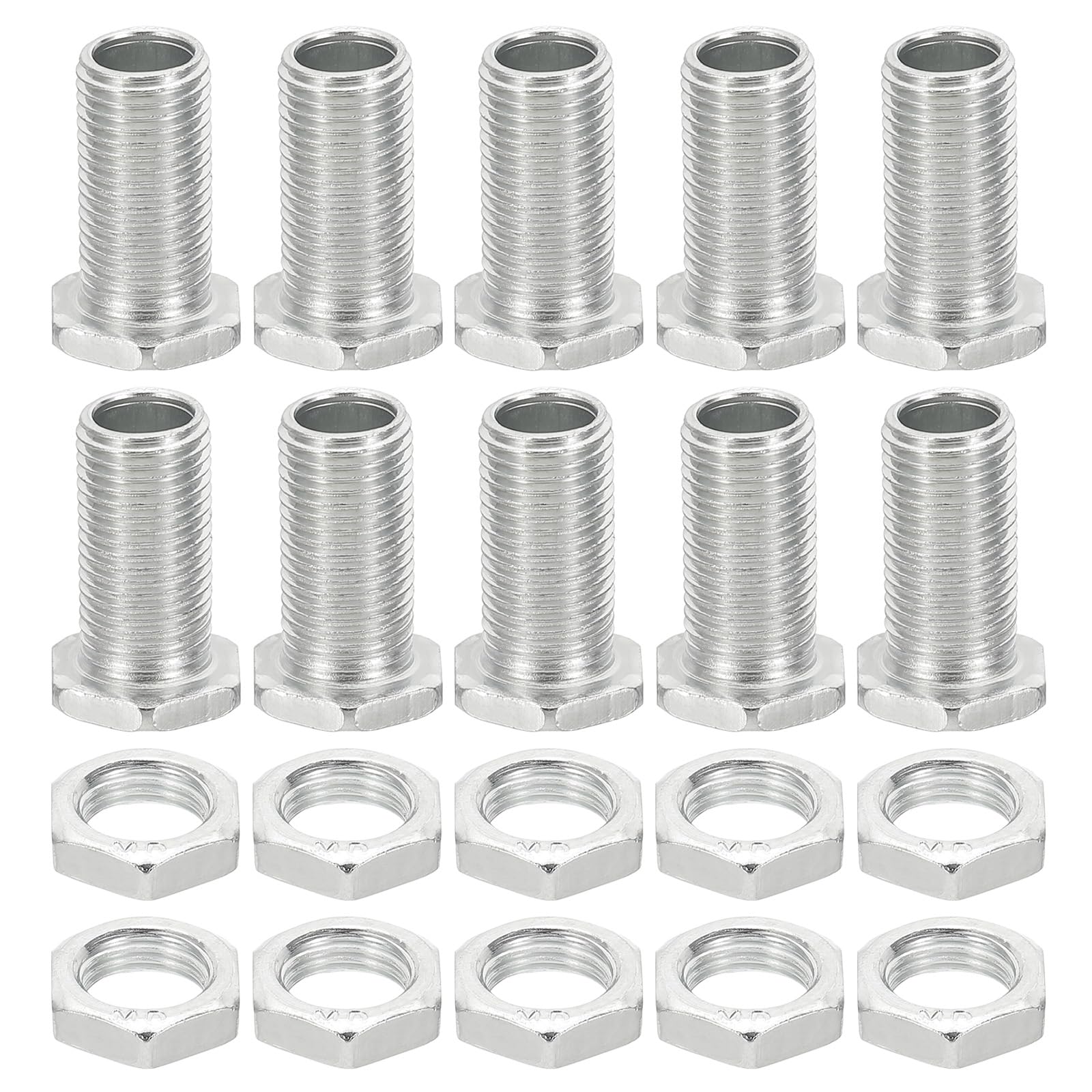 PATIKIL M10x22mm Hex Bolts and Nuts Kit, 10 Set Fine Thread Hollow Screws Assortment Hexagon Head Screw Through Hole Bolt Chandelier Fasteners