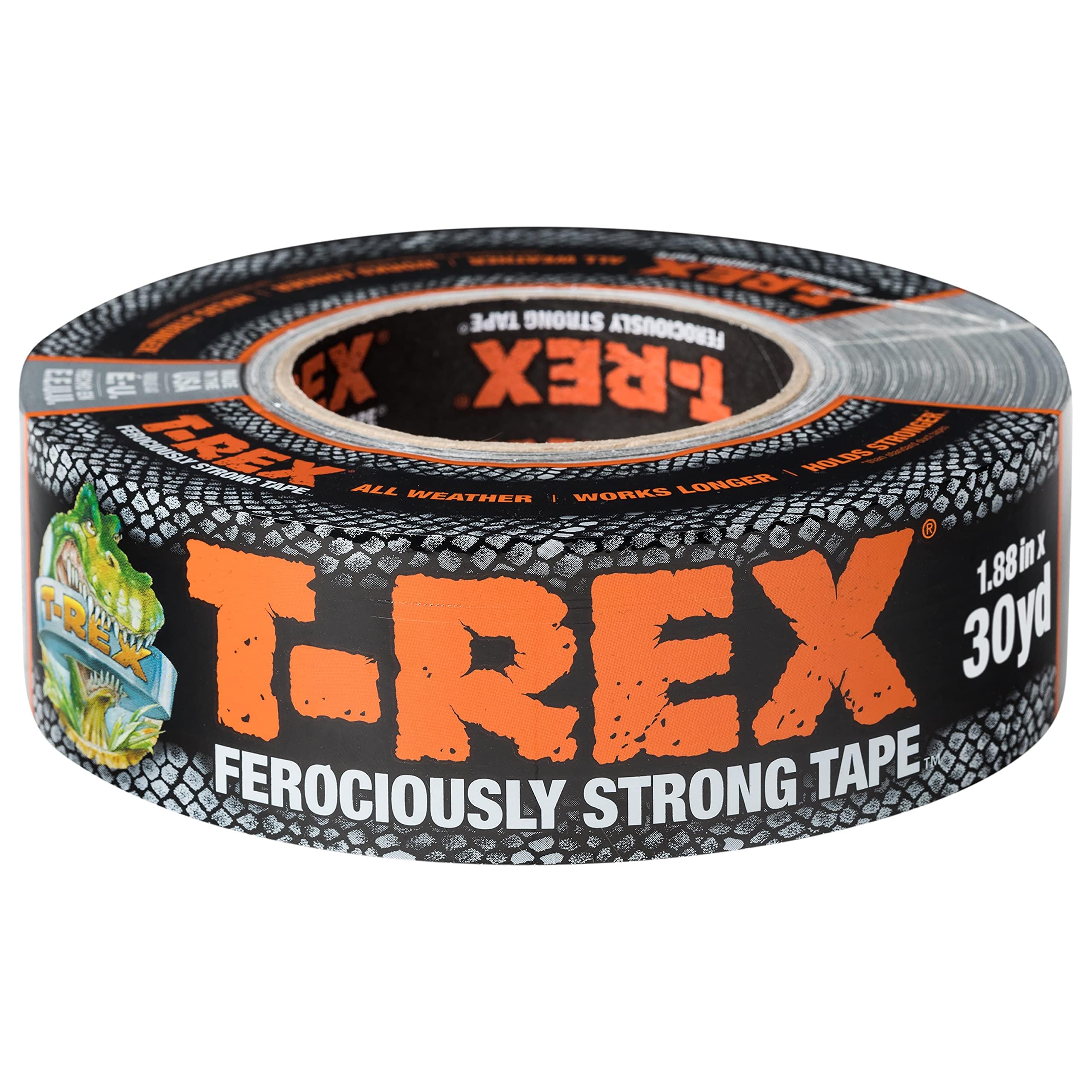 Photo 1 of T-Rex Tape Heavy Duty Duct Tape with UV Resistant & Waterproof Backing for Ferociously Strong Repairs, 1.88" x 30 yd, Gunmetal Gray, 1 Roll