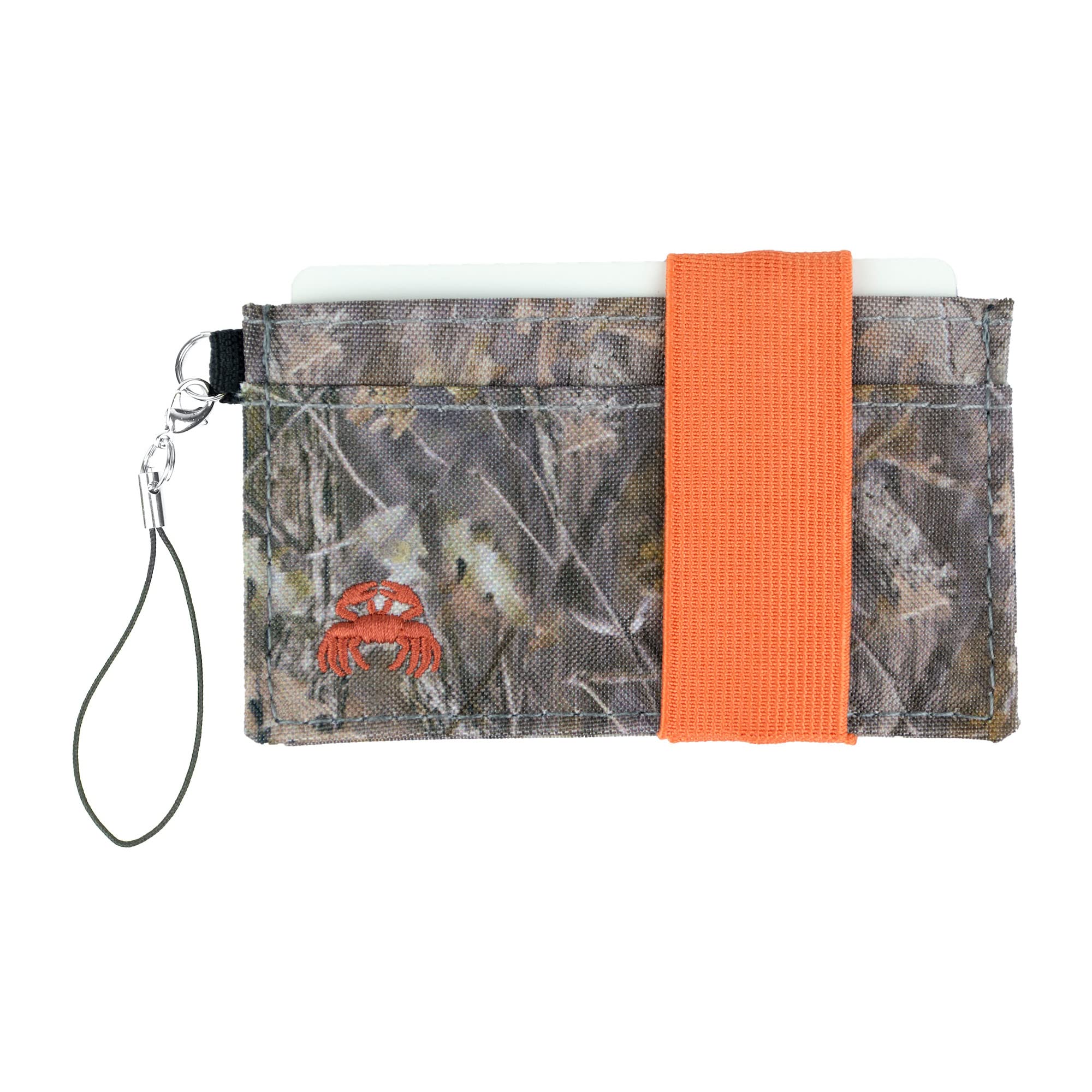 Crabby Gear Thin Minimalist Front Pocket Wallet - Credit Card Holder - Small Travel Wallets - Compact Wallets For Men and Women - Carry Cards, Cash, Phone, Keys- Secure Canvas Wallet, Woodland, 4