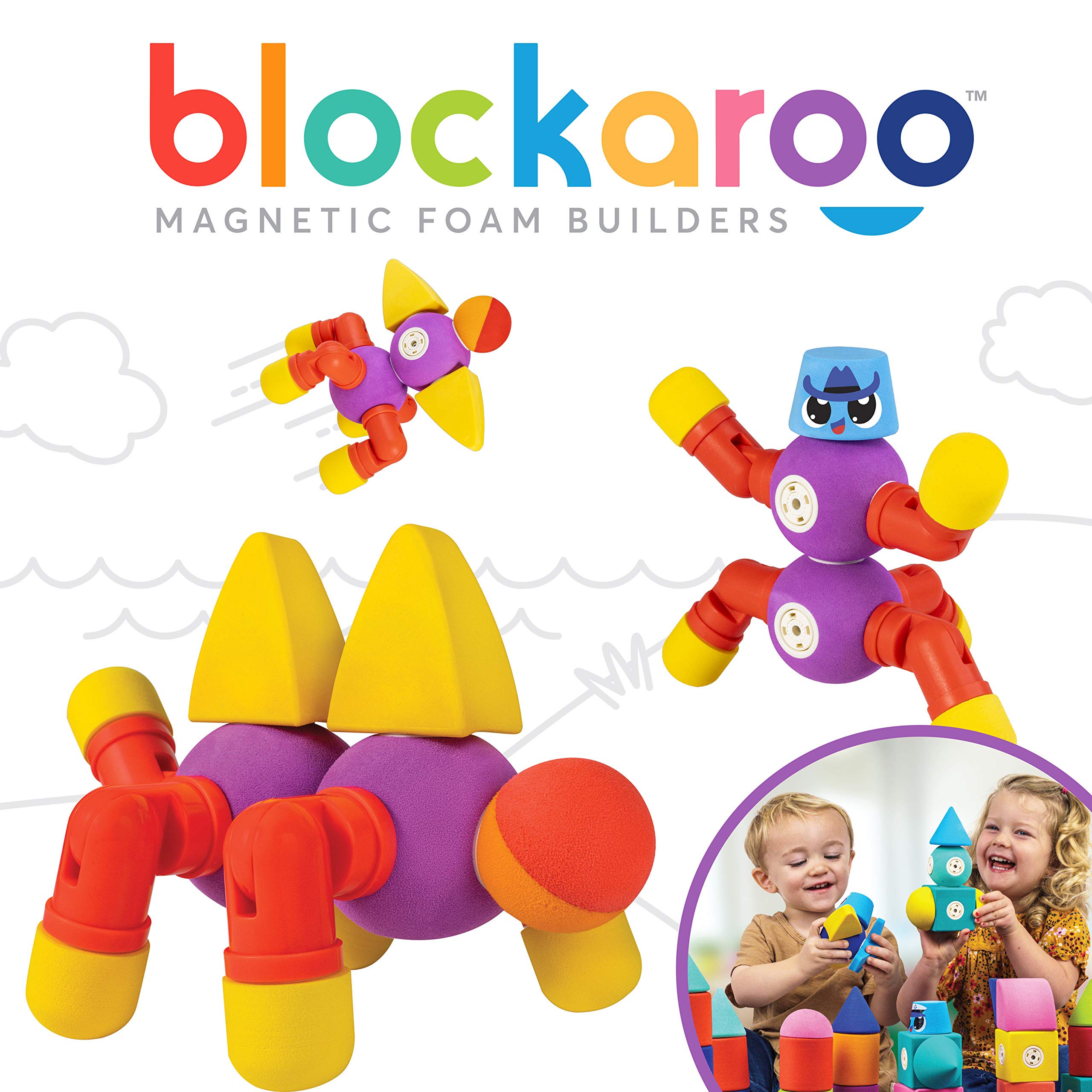 Blockaroo Magnetic Foam Blocks – STEM Preschool Toys for Children ...