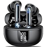 Wireless Earbuds Bluetooth 5.3 Headphones HiFi Stereo 42H Playback in Ear with 4 ENC Noise Cancelling Mic, IP6 waterproof and LED battery display screen for Running Fitness Office Ear Buds in Black