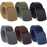 simarro Tactical 6-Pack Nylon Webbing Canvas Belt - Men & Women's Military, Outdoor, Hiking & Casual Belt