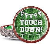 YY 50 Football Party 10" Paper Plates Set Disposable Large Dinner Plates