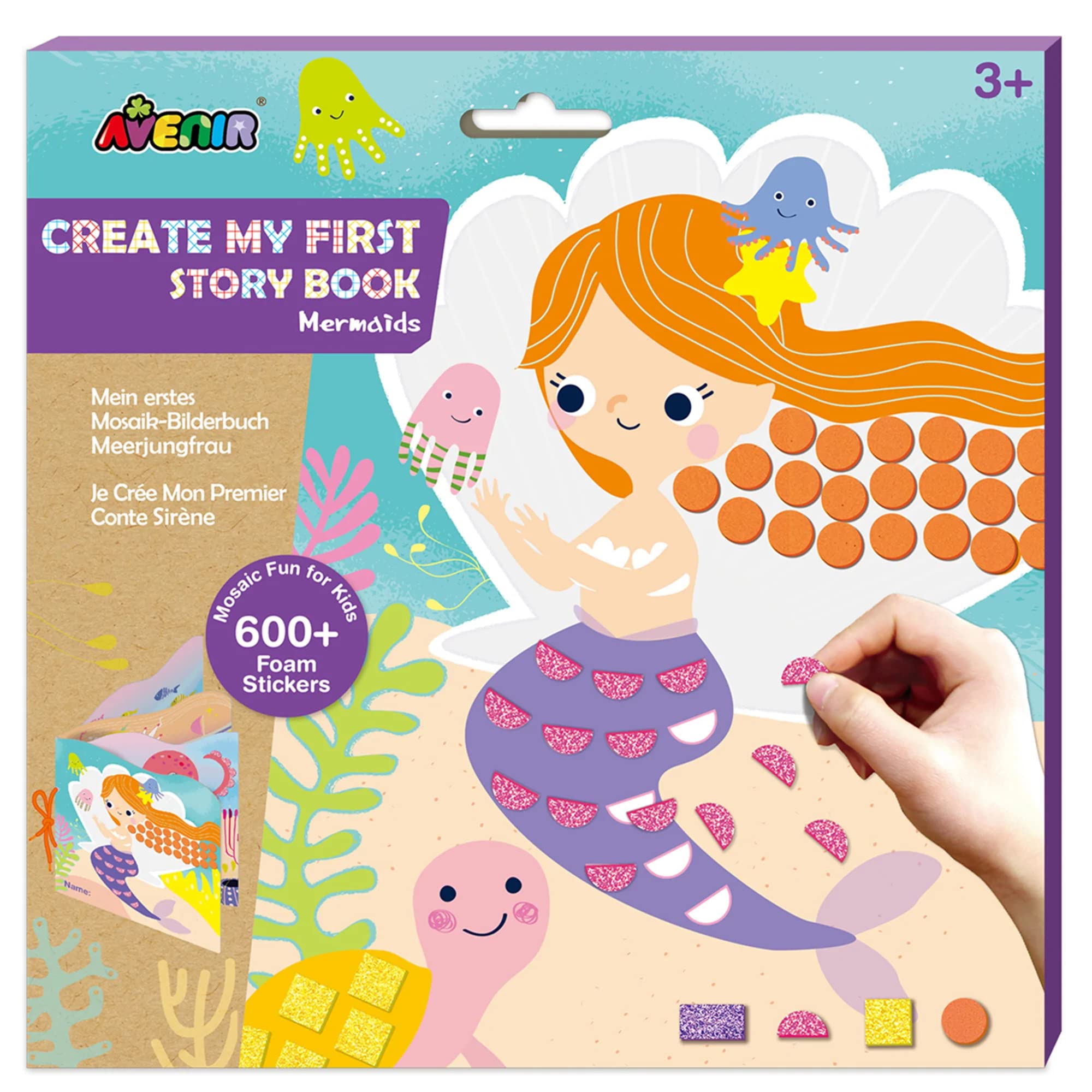 Avenir Create My Own Story Book | Mermaids | Mosaic Fun for Kids 600+ Foam Stickers (83329)